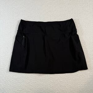Athleta Dobby Action Skort 14.5'' womens black size large sporty fitness